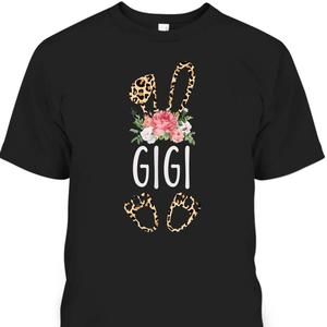 Mothers Day Tshirt Flora Leopard Gigi Bunny Gift For Mom